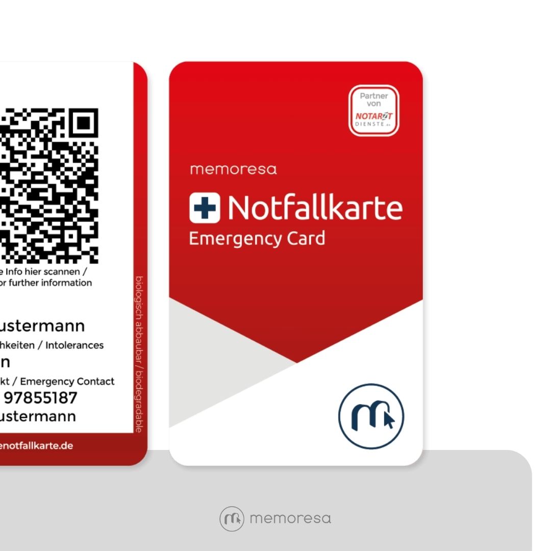 Notfallkarte inklusive digitale Notfallseite – MioMedico