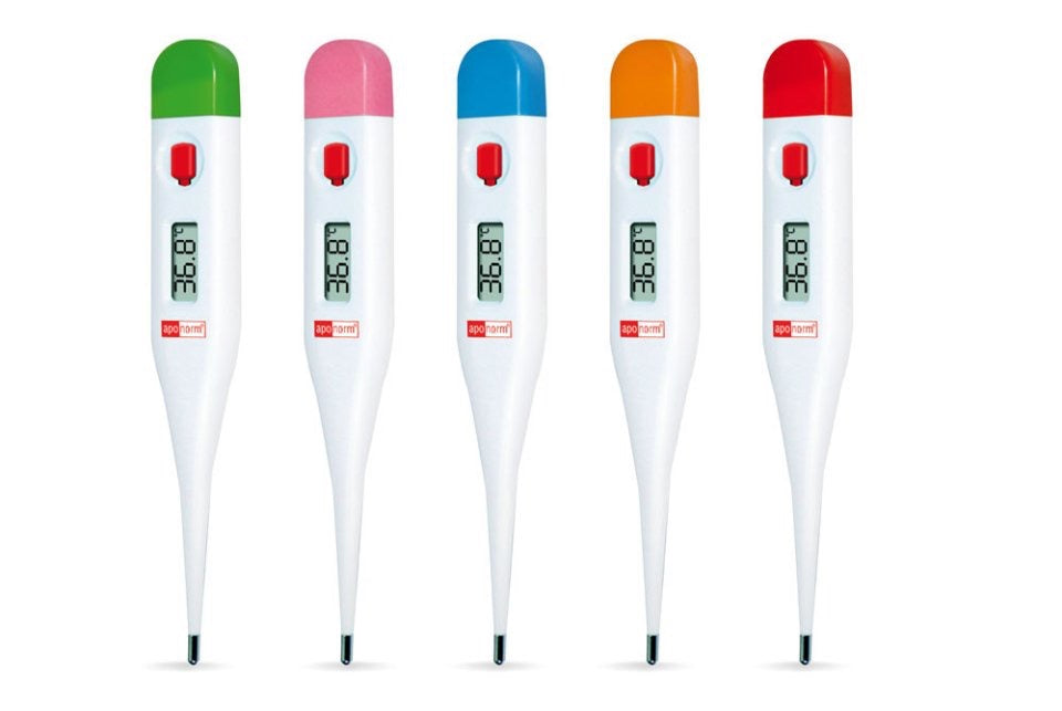 Einfaches Fieberthermometer mit 5 Farben -aponorm® Stabthermometer Basic –